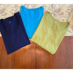 Three Chico’s Short Sleeve Tees Sz L